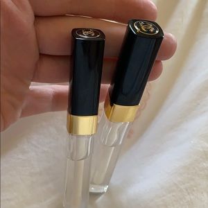 2 clear Chanel plumping lip glosses